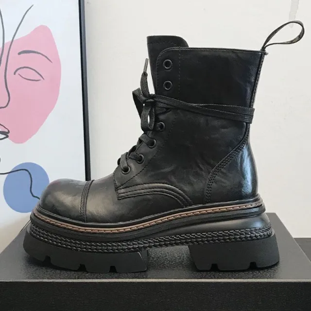 Women's Chunky heeled Ankle Boots With Side Zippers Black - Shop at LoveMi