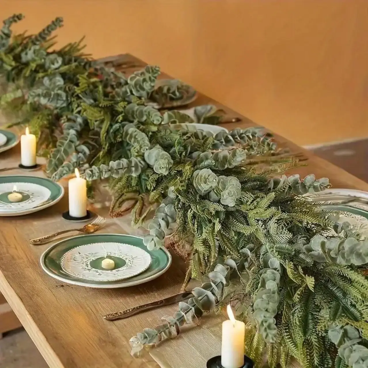 Christmas Decorative Greenery Home Decoration Eucalyptus Leaves Rattan Mori Style Flower Arrangement