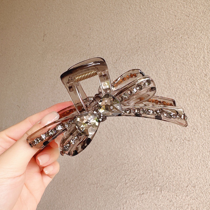 New Acrylic Crystal Bow Hair Clip For Women