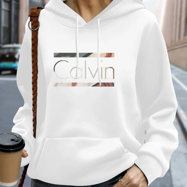 Women's Plus Size Letter Printed Hat Sweater White - Shop at LoveMi