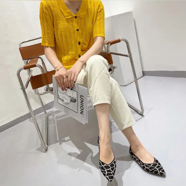 Women's Fashion Shallow Mouth Braided Shoes Pointed Flat Bottom Pumps Deer Line Pattern 40 - Shop at LoveMi