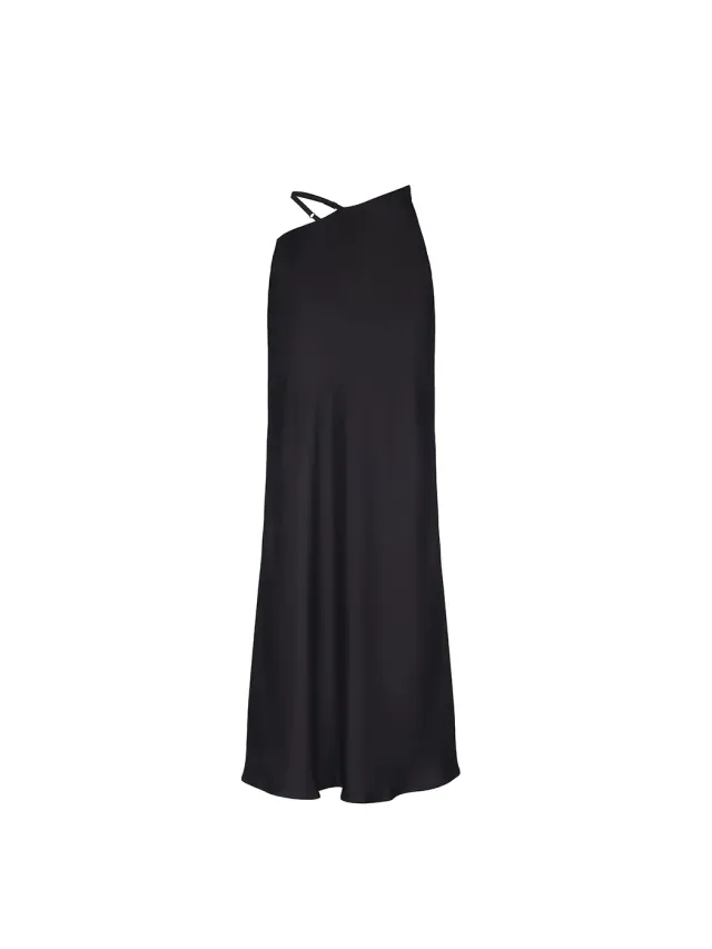 Solid Color Hollow out Bodycon Maxi Skirt Black - Shop at LoveMi