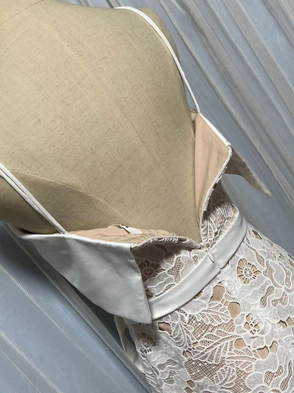 Water Soluble Lace White Suspender Dress