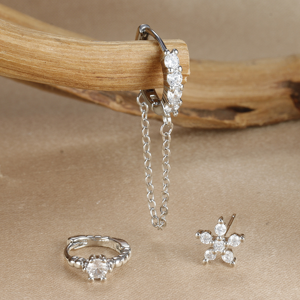 Women's Colorful Zircon Fashion Chain Earrings With Diamonds