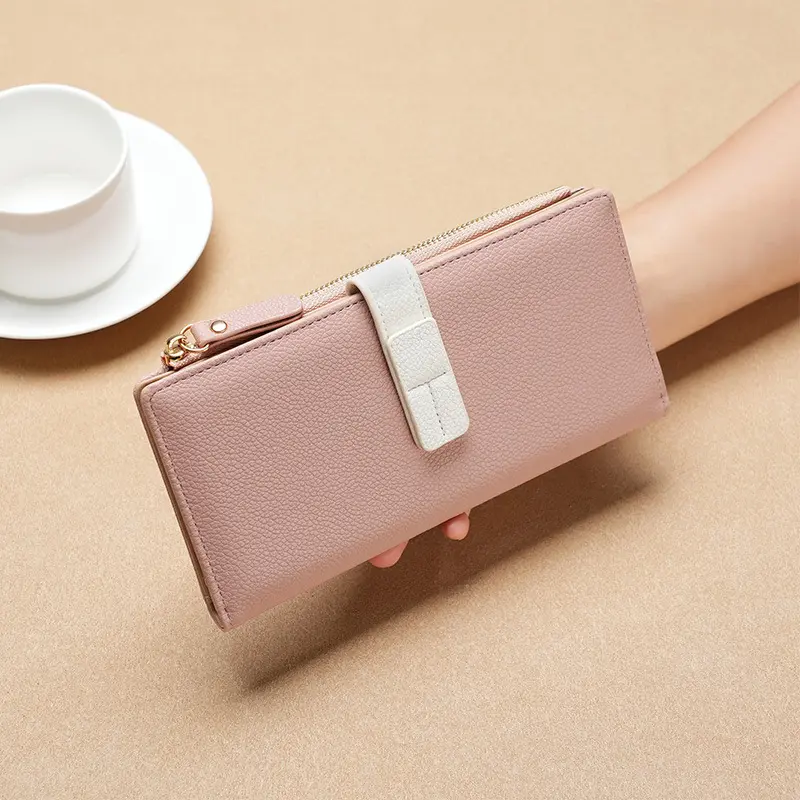 Long Multiple Card Slots Zipper Bag Buckle