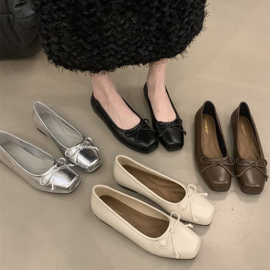 Shoes Year-end Sale Flat-soled Low-cut With A Bow New Style