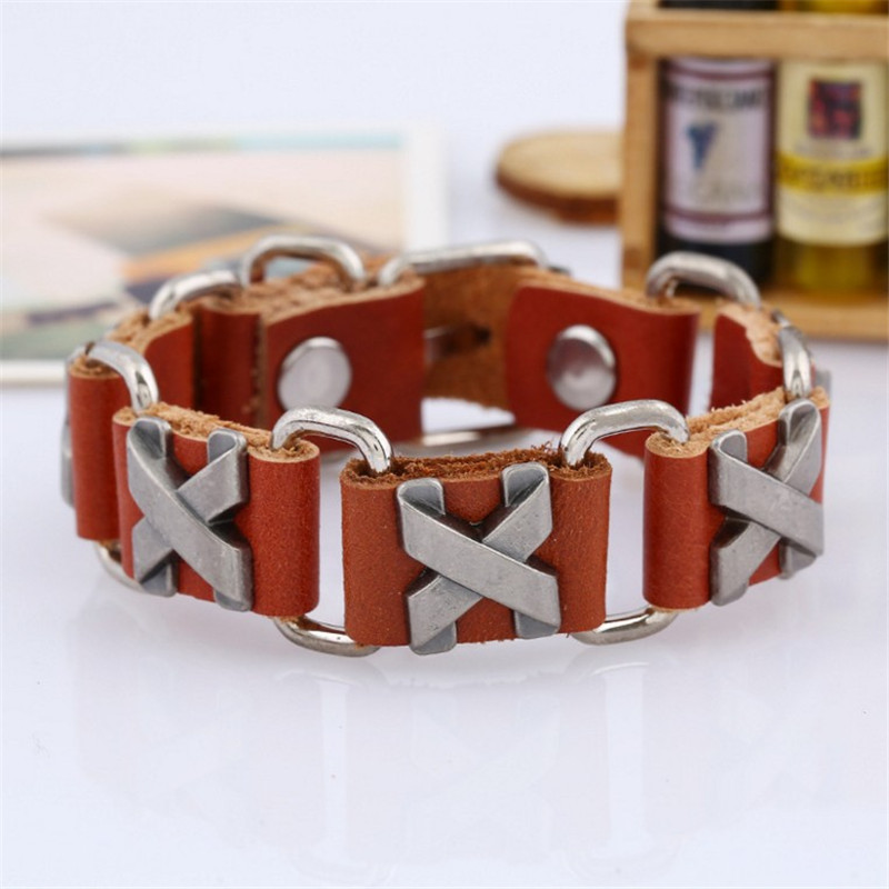 Leather Bracelet Bracelet Letter Connection