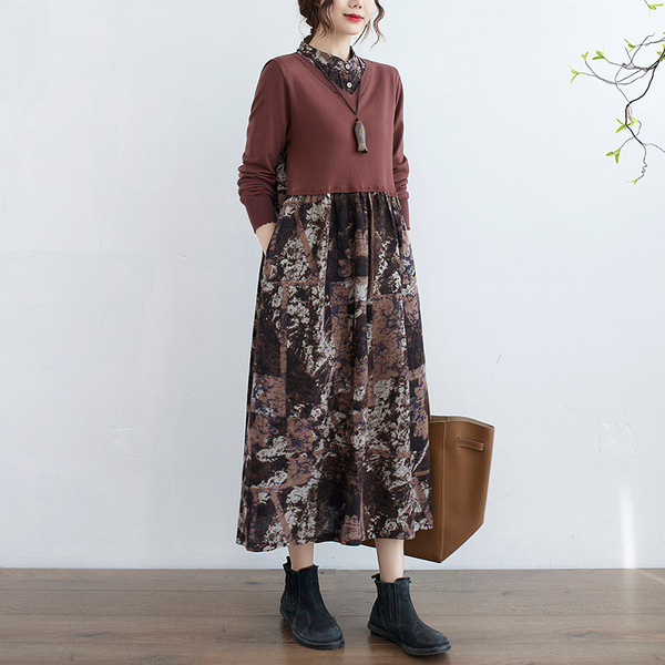 Womens Casual Loose-fit Bottoming Dress