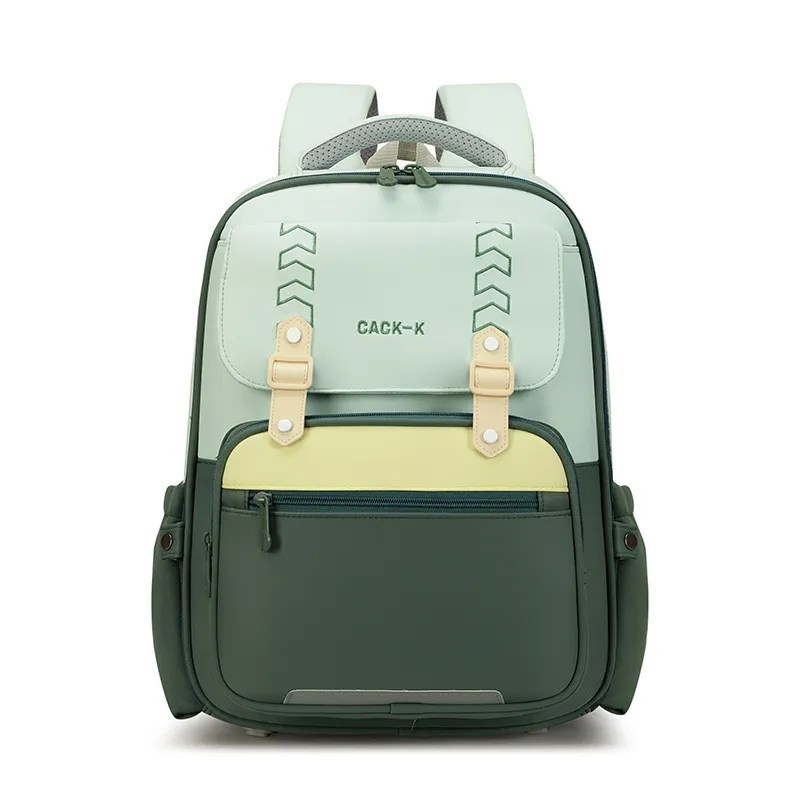 Large Capacity Burden Reduction Cartoon Breathable Lightweight Children's Backpack - Green