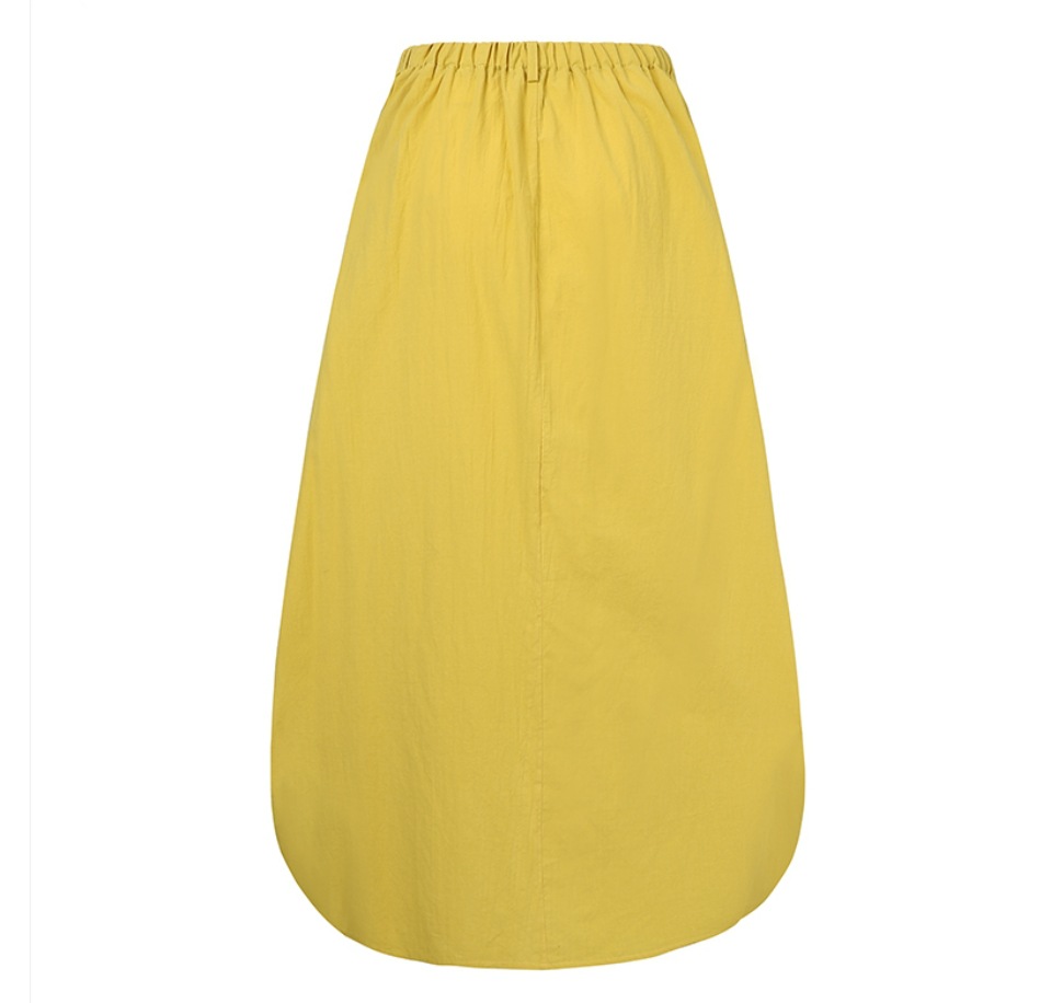 Women's High-Waist Flared Maxi Skirt in Green – solid color flared maxi pockets lifestyle