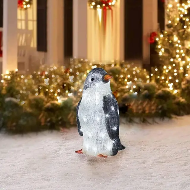 Christmas Penguin Acrylic LED Light Decoration Acrylic Small Size Right - Shop at LoveMi