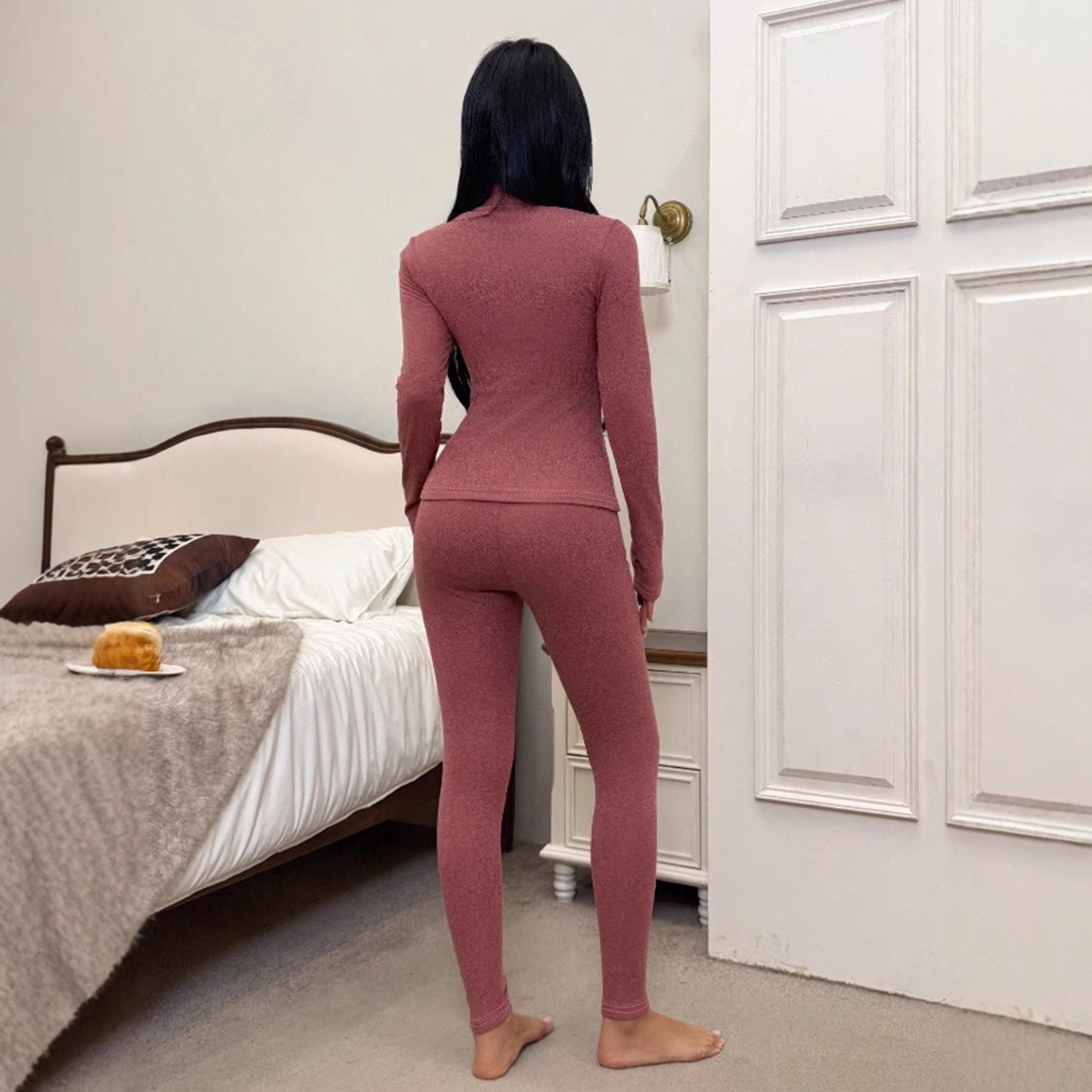 Shapewear Base-layer Autumn Top And Pants Two-piece Set 3