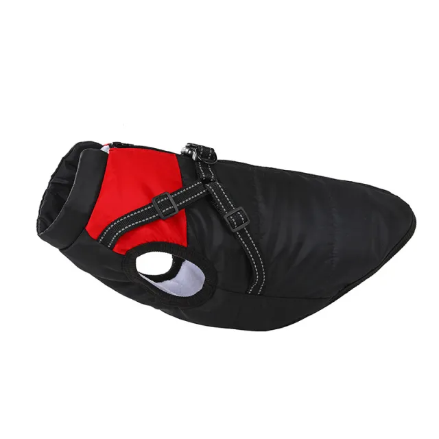 Warm Dog Clothes Thick Polar Fleece Pet Coat Red And Black - Shop at LoveMi