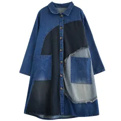 Autumn Japanese New Retro Wash Plus Size Denim Coat - View 1
