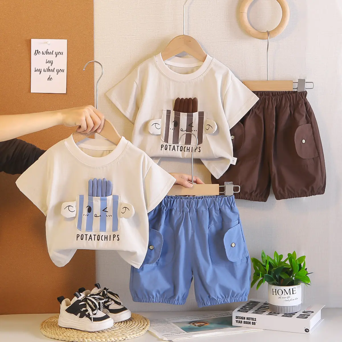 Boys' Short-sleeve Top And Shorts Set