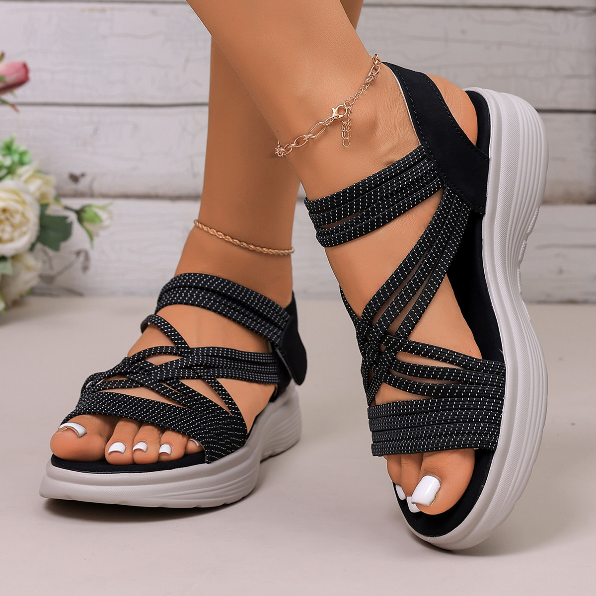 SpringSummer New Large Size Wedge Sports Sandals