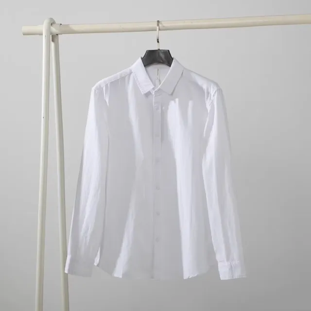 Men's Loose And Simple Artistic Youth Leisure Linen Shirt White - Shop at LoveMi