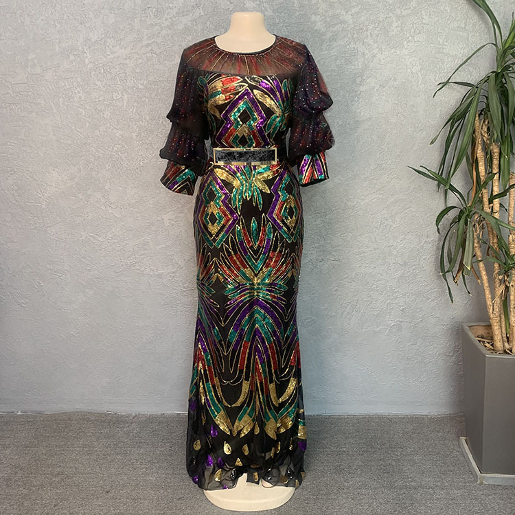 Sequin Fishtail Maxi Dress