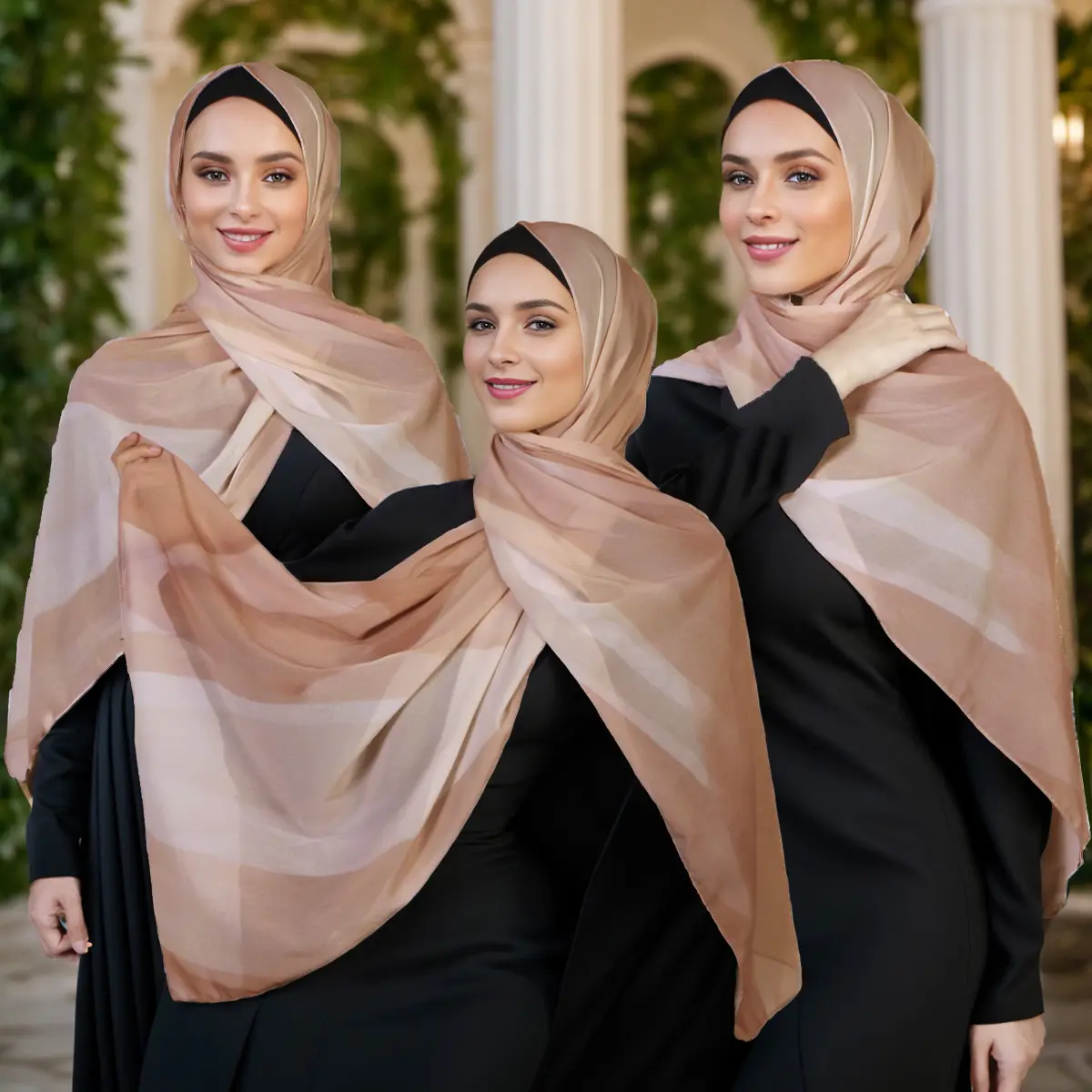 Printed Chiffon Long Scarf