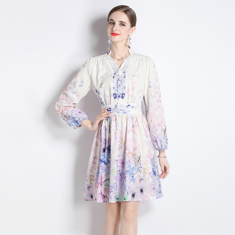 Floral Print Long Sleeve Dress, picture 2 of 5