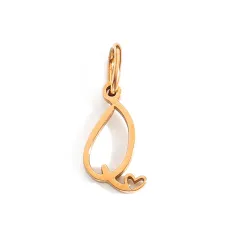 DIY Letter Pendant Ornaments Accessories - Q Rose Gold - View 1