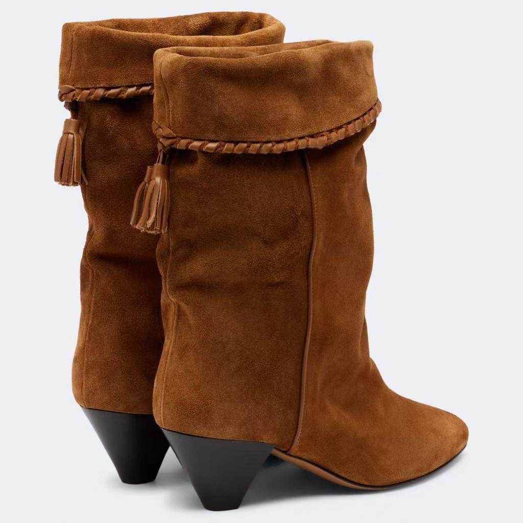 Suede Pointed-Toe Ankle Boots, picture 3 of 4