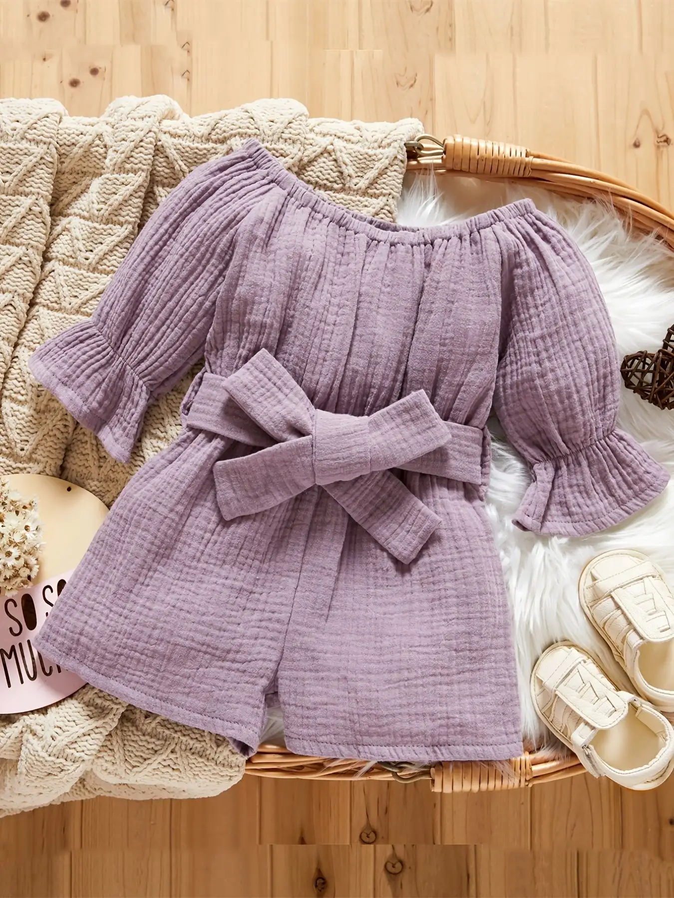 Simple Cotton Children's Jumpsuit Belt