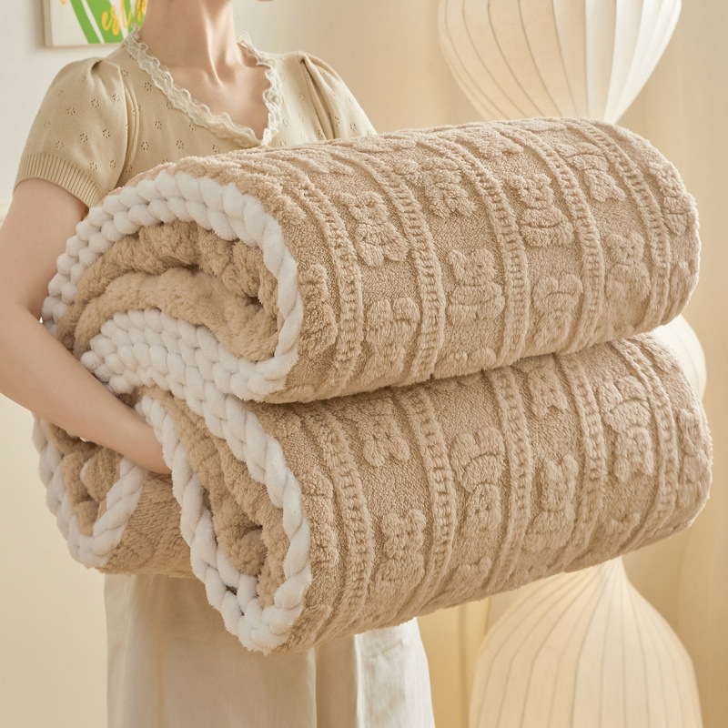 Milk Velvet Throw Blanket, 3D Embossed, picture 7 of 7