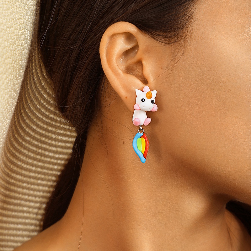Fashion Colorful Animal Polymer Clay Earrings