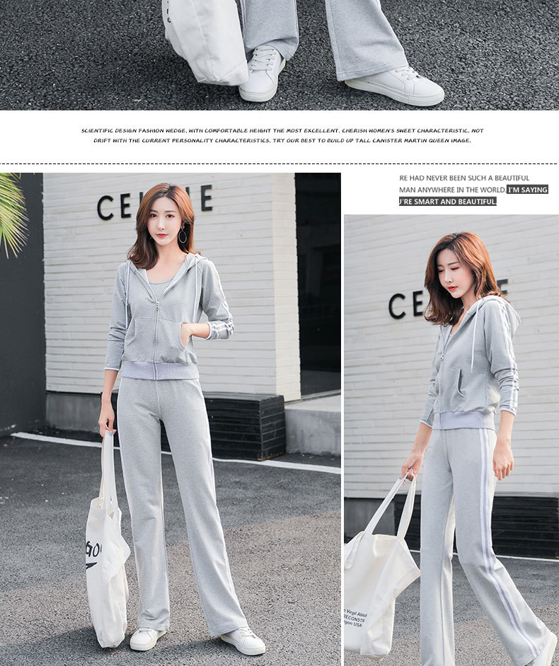 Sports And Leisure Wide-leg Pants Sweater Two-piece Set
