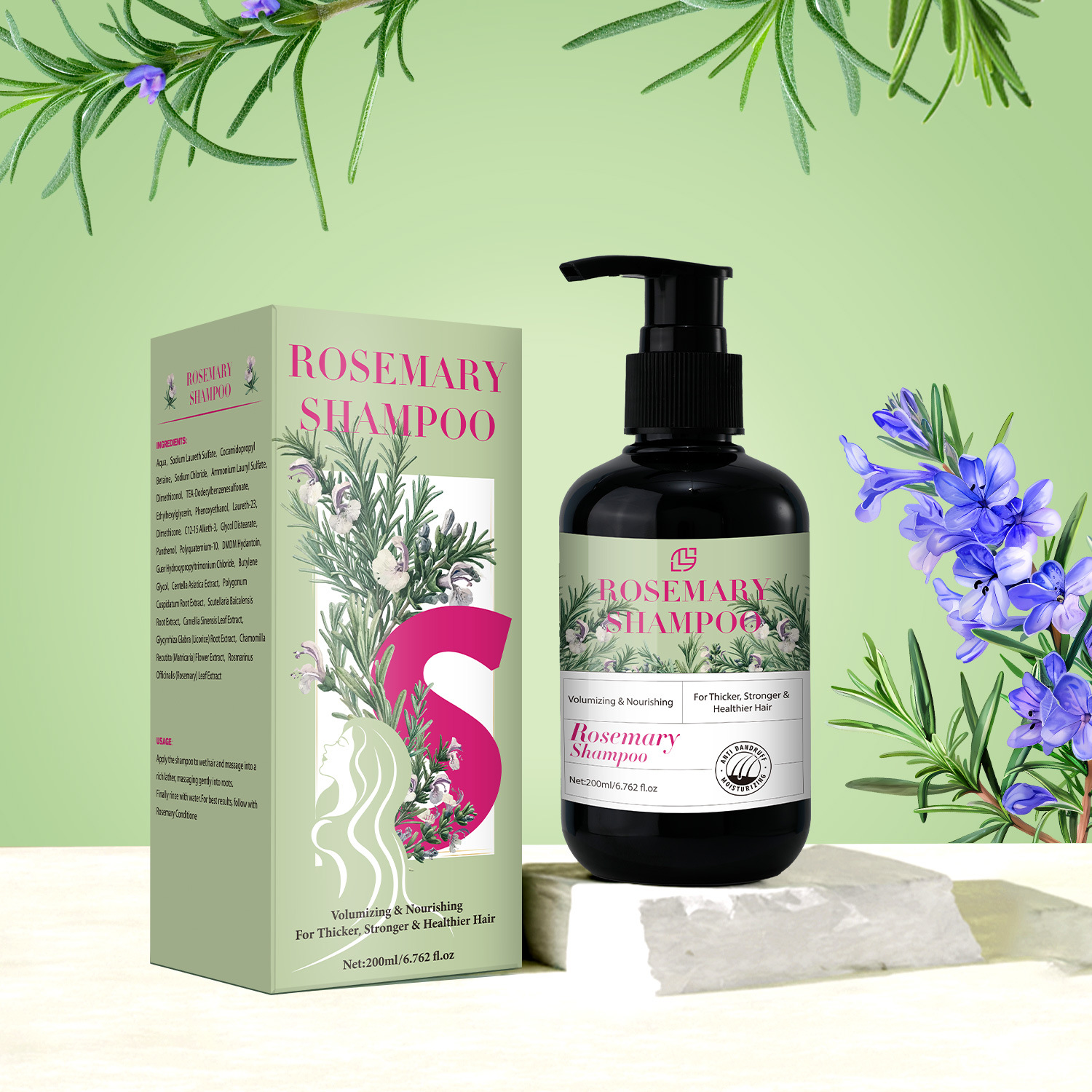 Title 8, Rosemary Shampoo 200ml Cleansing and Moisturizi...