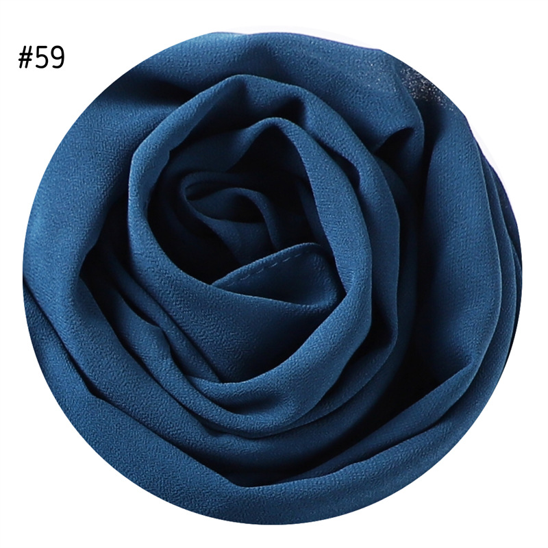 Solid Color Pearl Chiffon Scarf Head Covering Monochrome