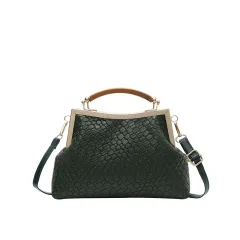 Large-capacity Vintage Tote Bag With Flap Closure - Green - View 1