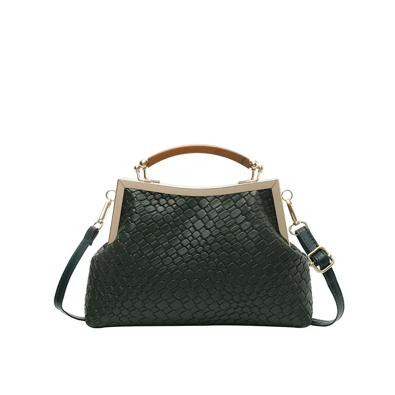 Large-capacity Vintage Tote Bag With Flap Closure - Green