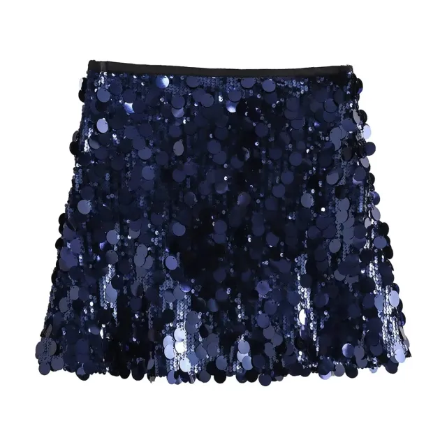 Sequined Sheath Skirt Mini Women Blue - Shop at LoveMi