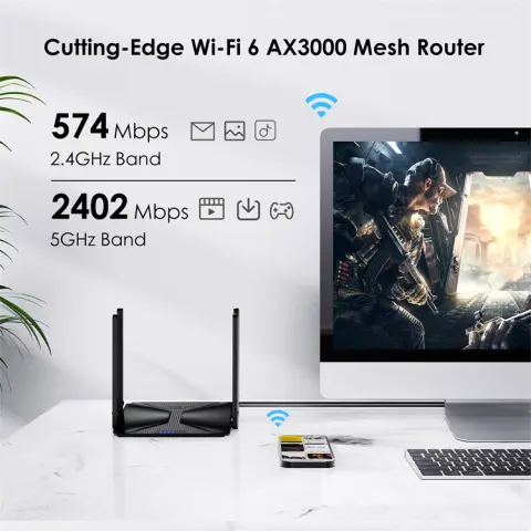 AX3000 Dual-Band Gigabit Mesh Wireless Wi-Fi 6 Router