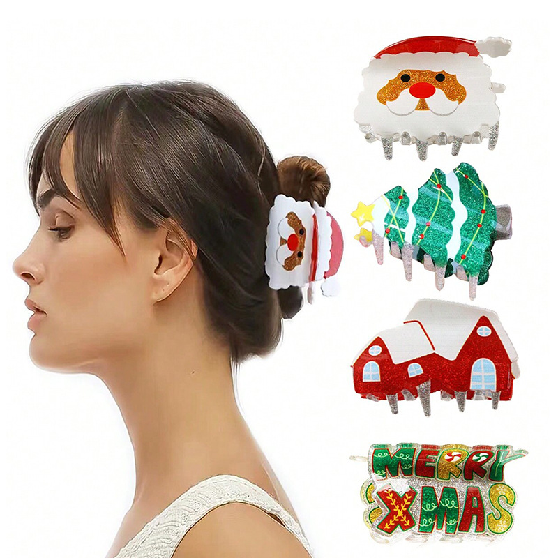 Title 1, Christmas Shark Clip Summer Back Head Barrettes