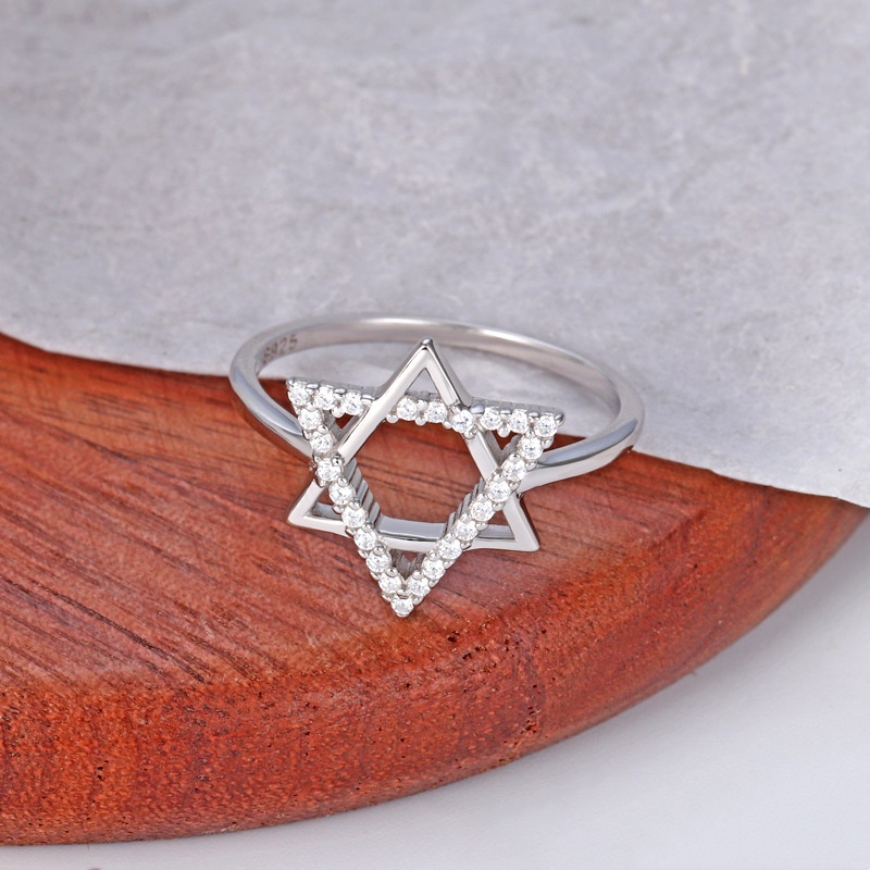 Sterling Silver Belief Hexagonal Mango Ring Ring