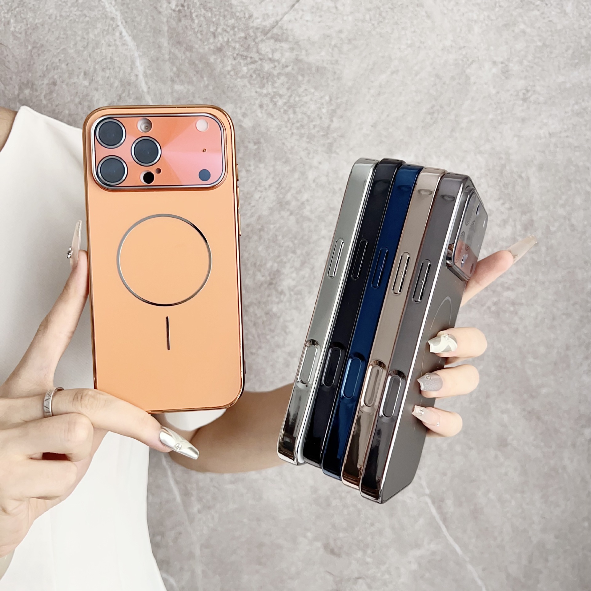 Electroplated Fine Magnetic Laser Large-View Window Drop-Resistant Protective Case