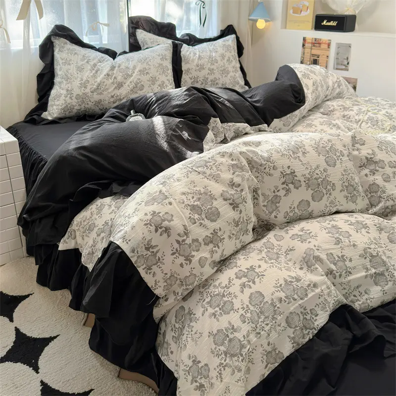 Korean Ins Maiden Lace Tulip Washed Cotton