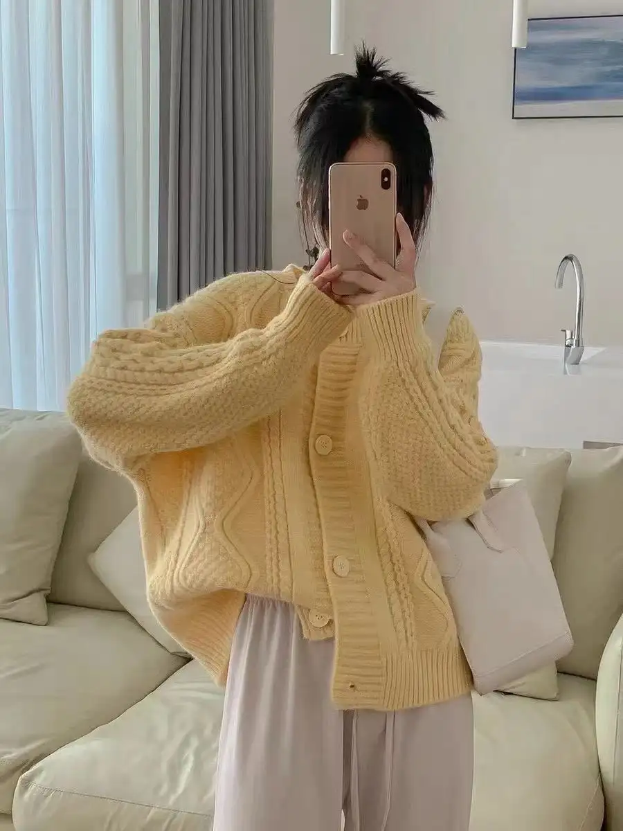 Twist Knitted Cardigan Jacket Design Sense