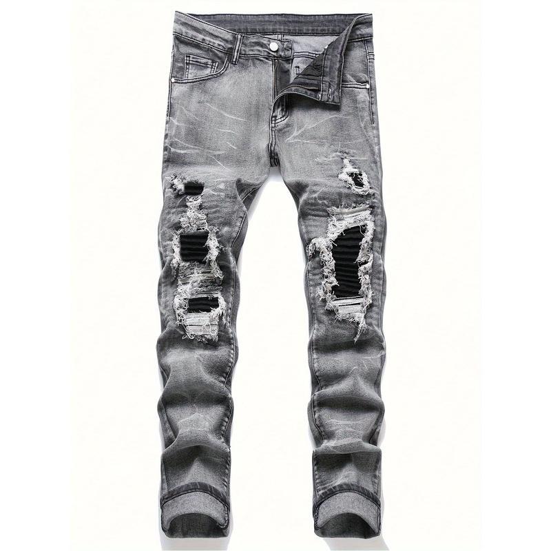 Men's Fashionable Gray Stretch Denim Jeans