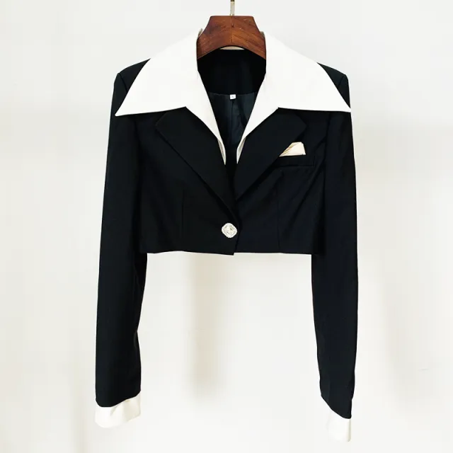 Ladies New Color Matching Suit Blazer - Shop at LoveMi