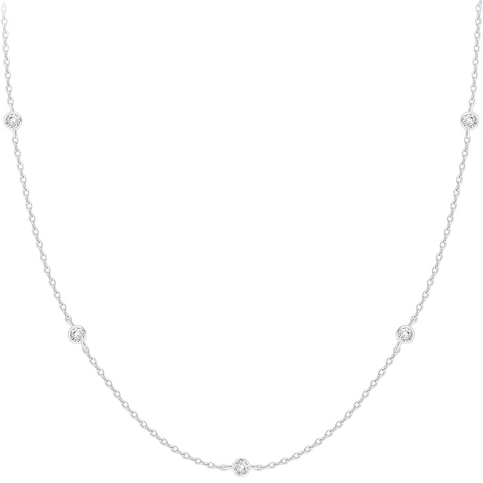 14k Solid Gold Plated Personalized Rhinestone Necklace For Women