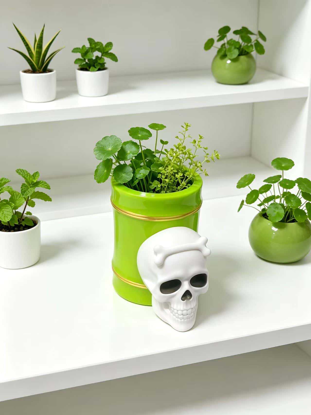 Ghost Skull Planter Cup, picture 1 of 3