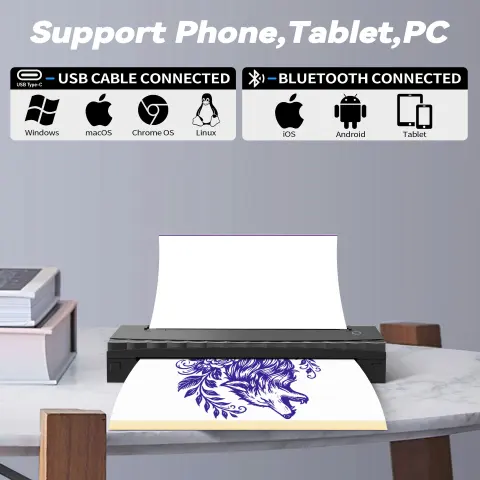 A4 Bluetooth Portable Mini Thermal Tattoo Printer
