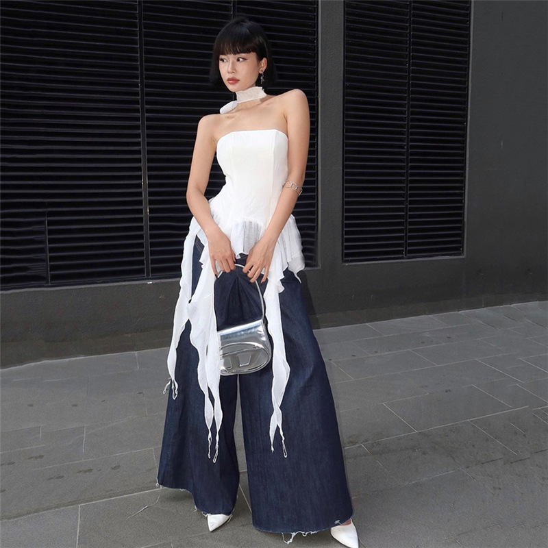 Fashion Women's Wear Off-shoulder Slim-fit Tassel Vest