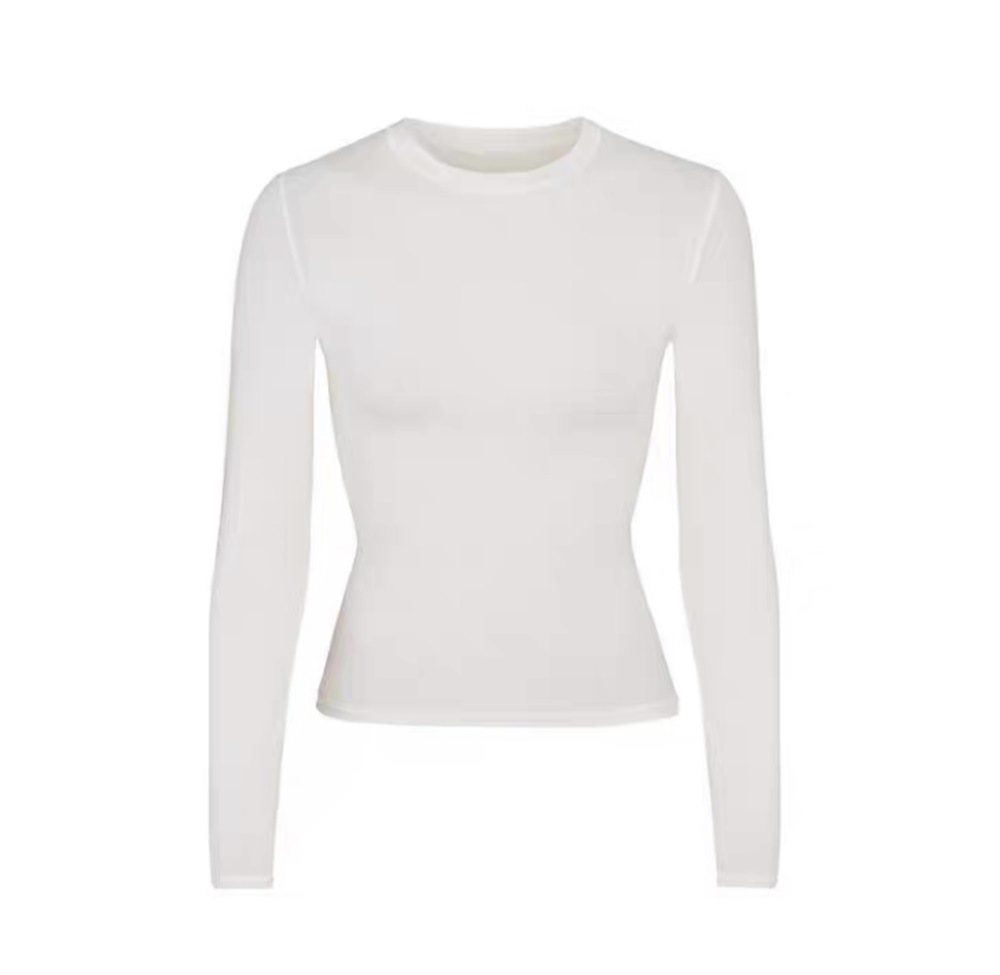 High Elastic Lightweight European And American Style Close-fitting Long-sleeved T-shirt Bottoming Shirt