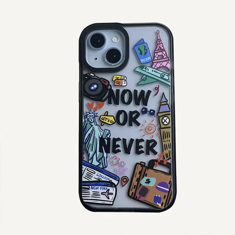 Free Travel Phone Case Fashion Acrylic Hard Case