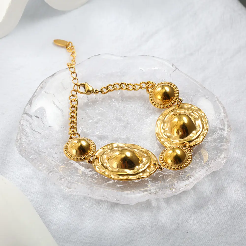 Stainless Steel Beat Pattern Vintage Bracelet Anklet